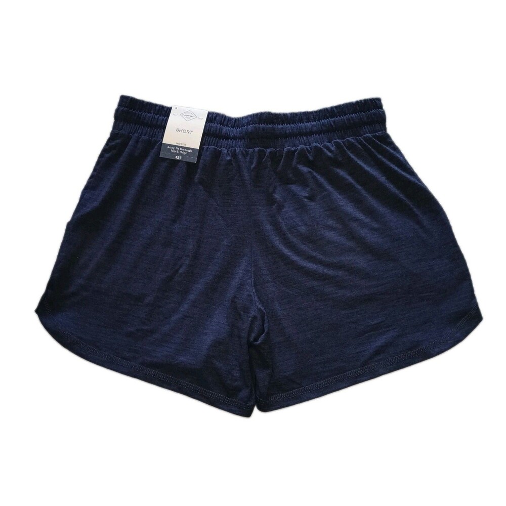 NWT ST JOHN'S BAY Women S Minimalist Pull-On Pockets Drawstring Navy Blue Shorts - Picture 4 of 8